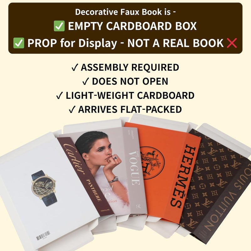 PROBENEX Glam Large | 4 PCS Faux Decorative Books for Home Decor | Not Real Books (Cardboard Boxes) | Coffee Table, Bookshelf & Shelf Styling Display Props for Living Room, Office - Image 2